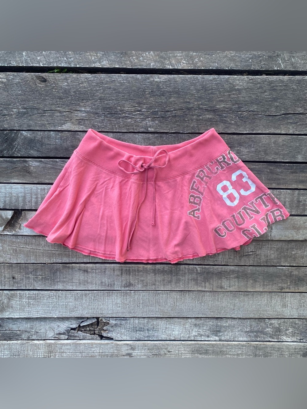Vintage Y2K Abercrombie Varsity Prep Cotton Mini Skirt Tie Front Medium